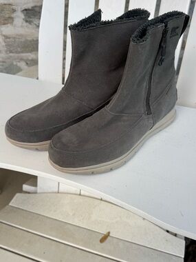 Sorel Women’ Grey Suede Zip Ankle Boots